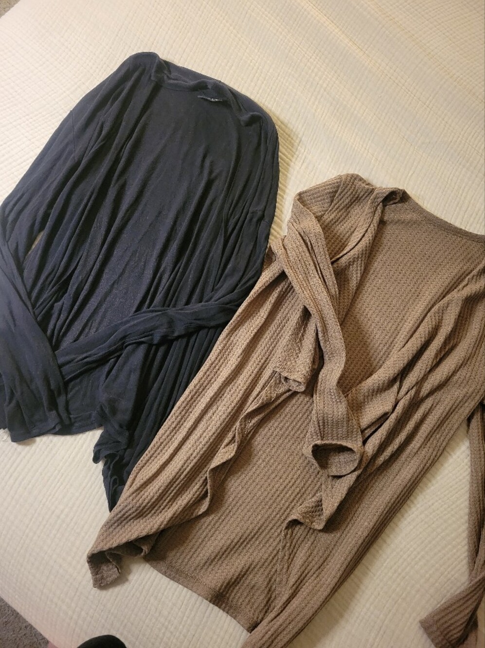 Bundle Lightweight Open Cardigan - Black and Brown